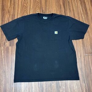 Carhartt K87 Loose Fit Workwear Pocket T-Shirt Black XL Distressed Fade